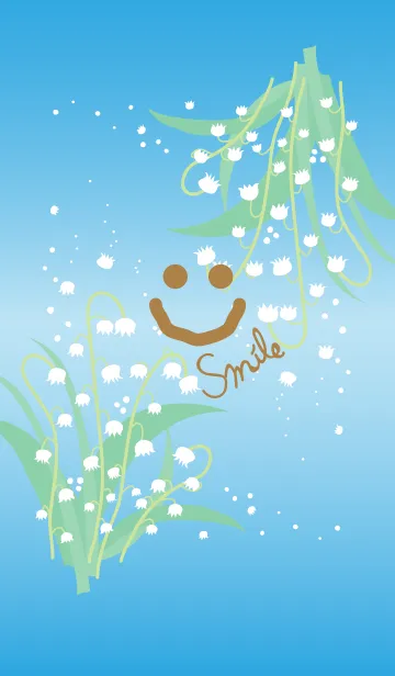 [LINE着せ替え] すずらん水色-スマイル-の画像1