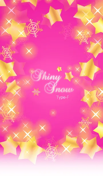 [LINE着せ替え] シャイニースノー☆☆Type-F 雪+ピンク+金の画像1