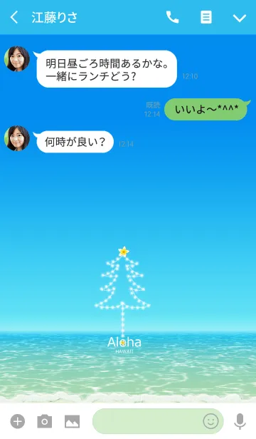 [LINE着せ替え] *アロハな海クリスマスの画像3