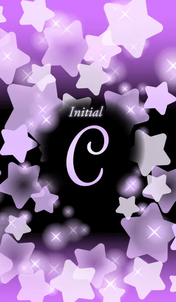 [LINE着せ替え] 【C】イニシャル❤️きらきら星-紫-の画像1