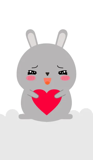 [LINE着せ替え] Simple Fat Gray Rabbit Theme (jp)の画像1