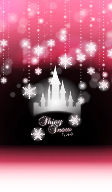 [LINE着せ替え] シャイニースノー☆Type-B 雪+ローズピンクの画像1