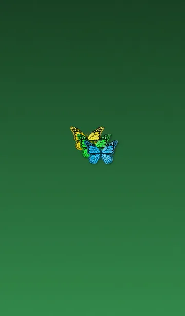 [LINE着せ替え] 3匹の幸運蝶グリーンブルーの画像1