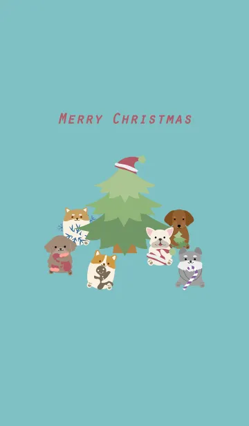 [LINE着せ替え] 犬のクリスマスのお祝いの画像1