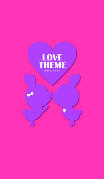 [LINE着せ替え] LOVE THEME PINK ＆ PURPLEの画像1