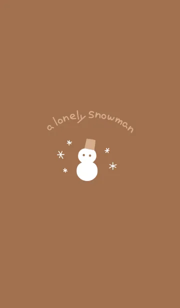 [LINE着せ替え] ひとりぼっちの雪だるま～ブラウンの画像1