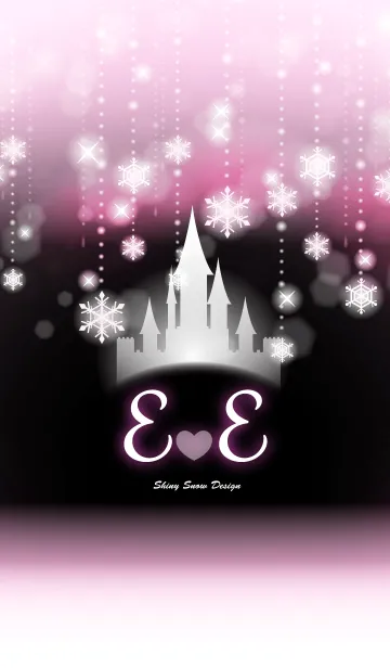 [LINE着せ替え] 【E＆E】イニシャル❤️雪の城-ピンク-の画像1