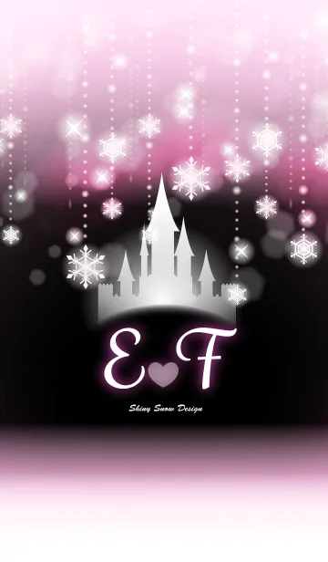 [LINE着せ替え] 【E＆F】イニシャル❤️雪の城-ピンク-の画像1