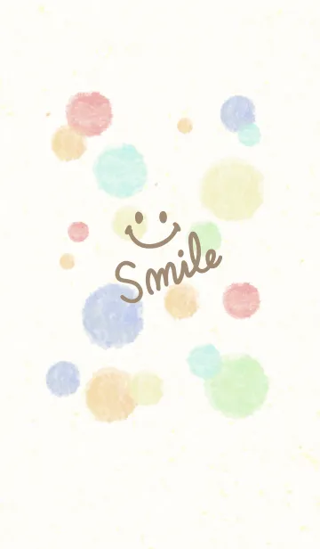 [LINE着せ替え] 大人水彩水玉2-スマイル7-の画像1