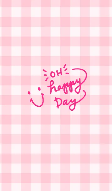 [LINE着せ替え] スマイル-ピンクチェック4-の画像1