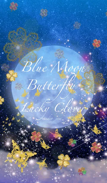 [LINE着せ替え] 運気上昇Blue Moon Butterfly Lucky Cloverの画像1