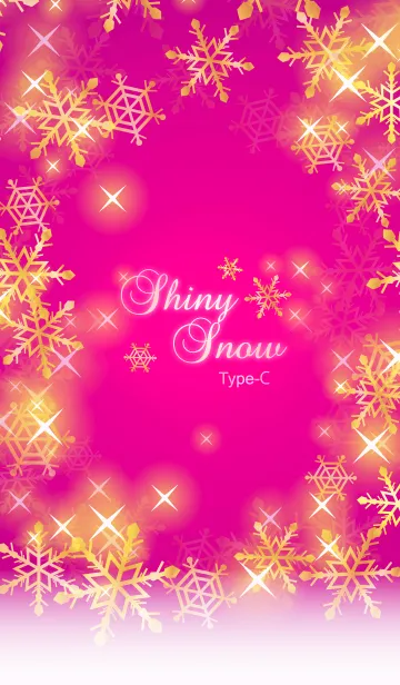 [LINE着せ替え] シャイニースノー☆☆Type-C 雪+ピンク+金の画像1