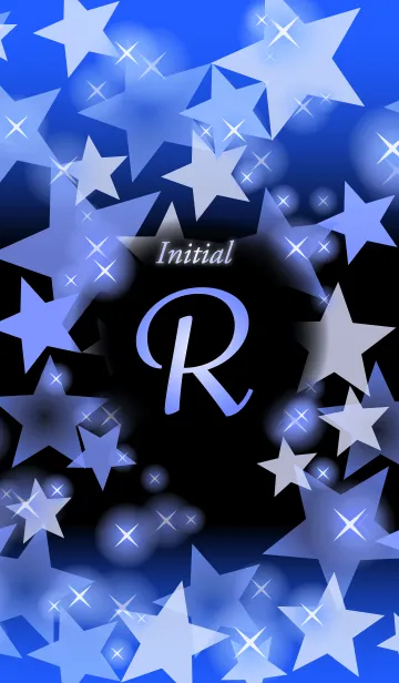 [LINE着せ替え] 【R】イニシャル❤️星-コバルトブルー-の画像1