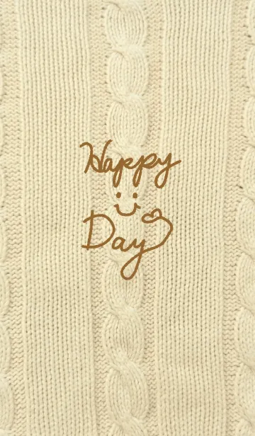 [LINE着せ替え] 毛糸のセーター-スマイル19-の画像1