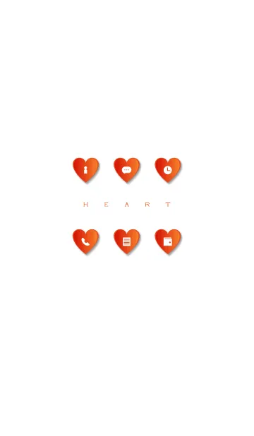 [LINE着せ替え] DEEP ORANGE HEART -white-の画像1