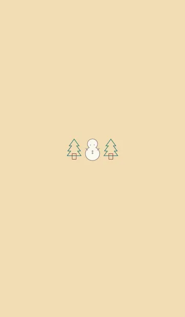 [LINE着せ替え] Simple Snowman Theme - Beige/Deep Blue -の画像1