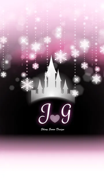 [LINE着せ替え] 【J＆G】イニシャル❤️雪の城-ピンク-の画像1