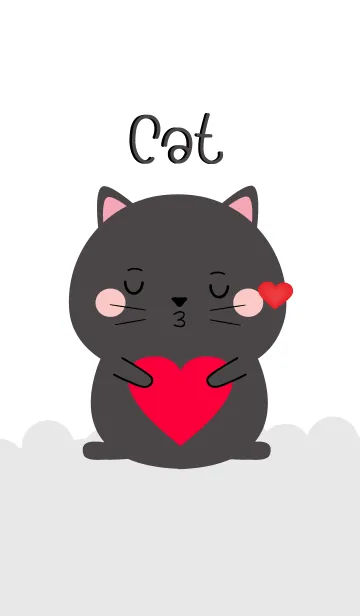 [LINE着せ替え] Simple Lovely Black Cat (jp)の画像1
