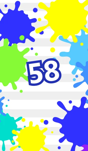 [LINE着せ替え] 【58】ナンバー❤️ペイント 青の画像1