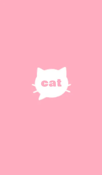 [LINE着せ替え] ねこ×シンプル【ピンク×ホワイト】の画像1