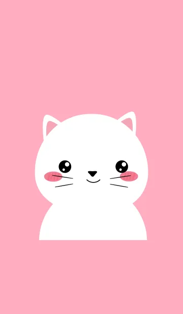 [LINE着せ替え] Simple White Cat Theme Ver.2 (jp)の画像1