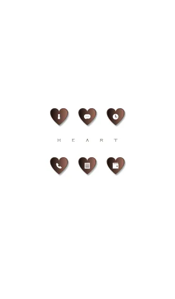[LINE着せ替え] BROWN HEART -white-の画像1