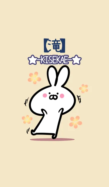 【滝】の大人かわいいウサギのLINE着せ替え