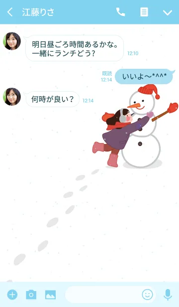 [LINE着せ替え] snowman and a girlの画像3