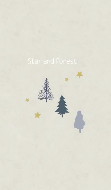 [LINE着せ替え] 冬木立に星の画像1