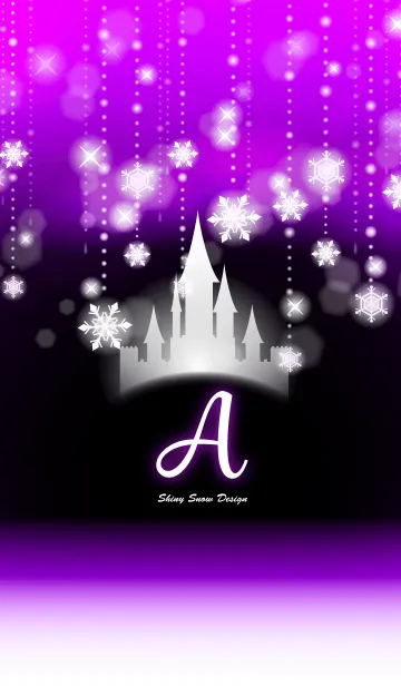 [LINE着せ替え] 【A】イニシャル❤️雪の城-紫-の画像1