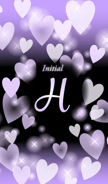 [LINE着せ替え] 【H】イニシャル❤️ハート-薄紫＆黒-の画像1