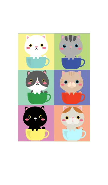 [LINE着せ替え] Cat in a Cup Theme (jp)の画像1