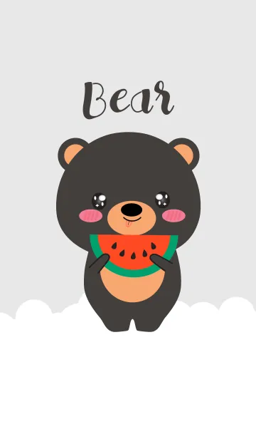 [LINE着せ替え] Simple Cute Black Bear V.2 (jp)の画像1