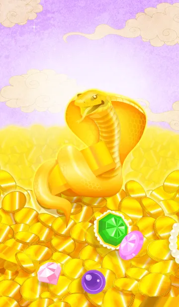 [LINE着せ替え] 幸運を集める黄金のコブラの画像1