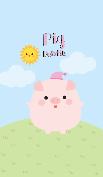 [LINE着せ替え] Cute Pig Duk Dik Theme 2 (jp)の画像1