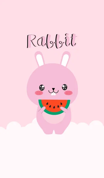 [LINE着せ替え] Simple Cute Pink Rabbit V.2 (jp)の画像1