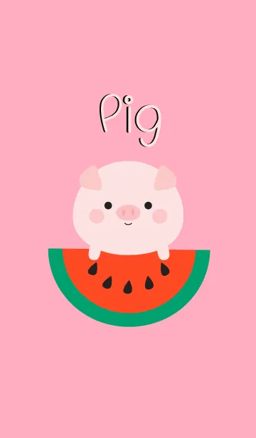 [LINE着せ替え] Simple Love Fat Pig Theme (jp)の画像1