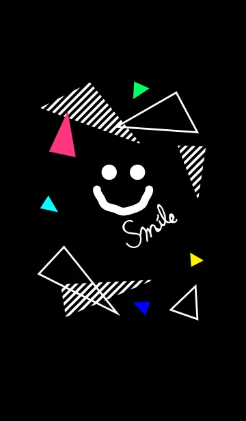 [LINE着せ替え] カラフル三角-スマイル-の画像1