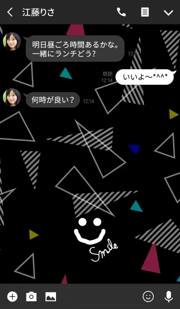 [LINE着せ替え] カラフル三角-スマイル-の画像3