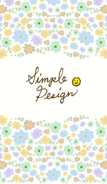 [LINE着せ替え] カラフルお花-スマイル26-の画像1