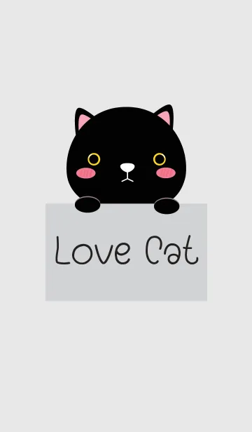[LINE着せ替え] Simple Love Black Cat (jp)の画像1