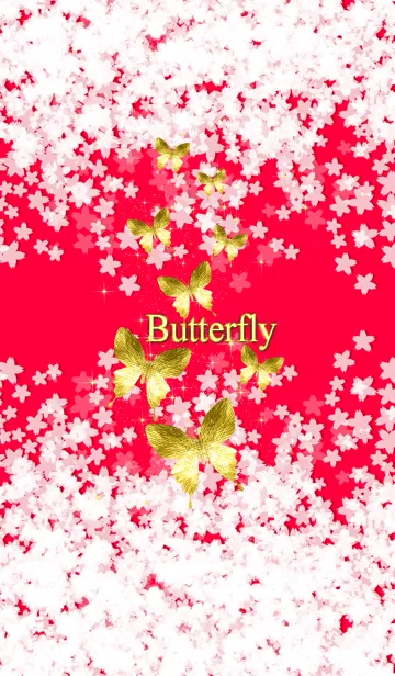 [LINE着せ替え] 紅白×幸運を呼び込む八蝶*16の画像1