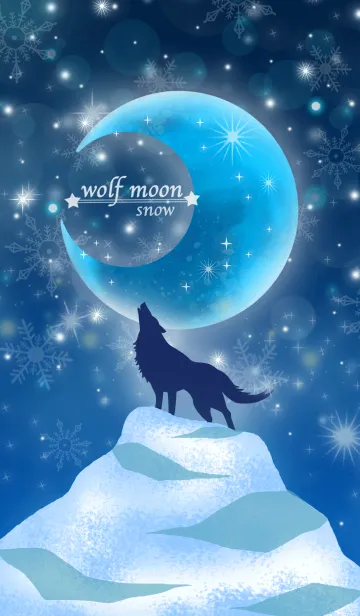 [LINE着せ替え] Moon and wolf snow versionの画像1