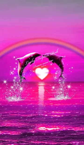 [LINE着せ替え] 恋愛運 ♥Lucky Dolphin Pink2♥の画像1