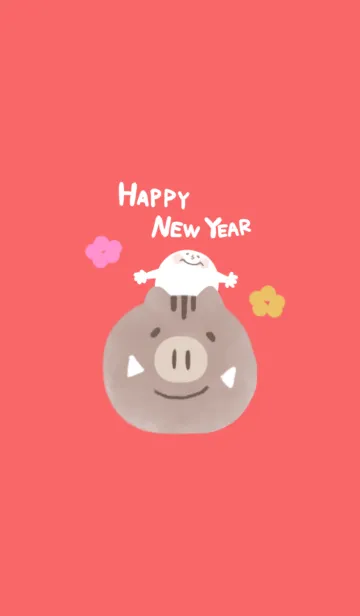 [LINE着せ替え] Happy New Year 2019 【いのしし】の画像1