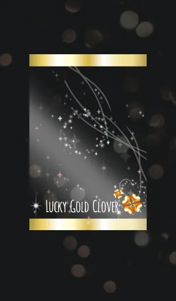 [LINE着せ替え] 黒＆ピンク / 運気上昇！ゴールドクローバーの画像1