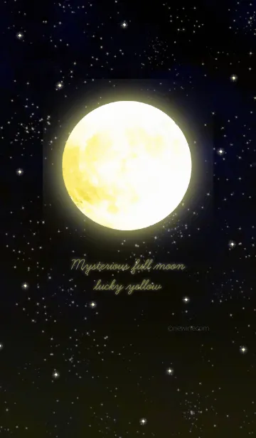 [LINE着せ替え] 神秘的な満月 幸運の黄色の画像1