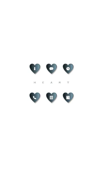 [LINE着せ替え] BLUE GRAY HEART -white-の画像1