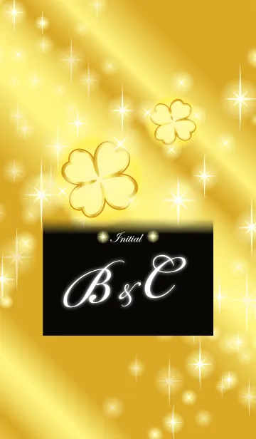 [LINE着せ替え] B＆C イニシャル 金運UP！ゴールドクローバーの画像1