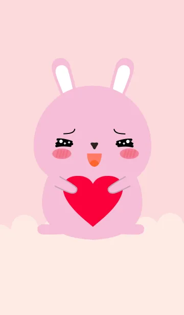 [LINE着せ替え] Simple Pink Rabbit Theme (jp)の画像1